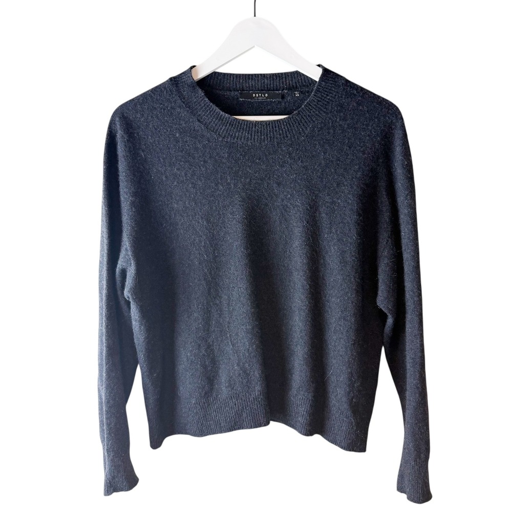 DSTLD‎ Women's Dark Charcoal 100% Cashmere Crew Neck Sweater Made in Italy XS